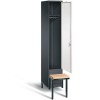 1-person clothing locker with lowered bench frame (Evo)